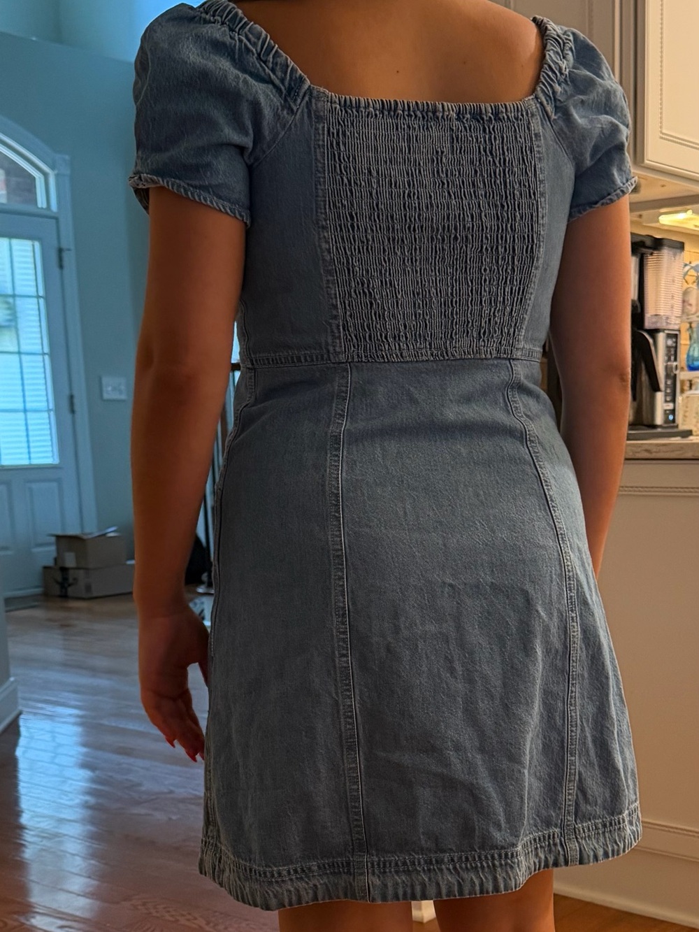 Madewell Light Denim Button-Front Ruffled Sleeve Dress - Picture 4 of 4